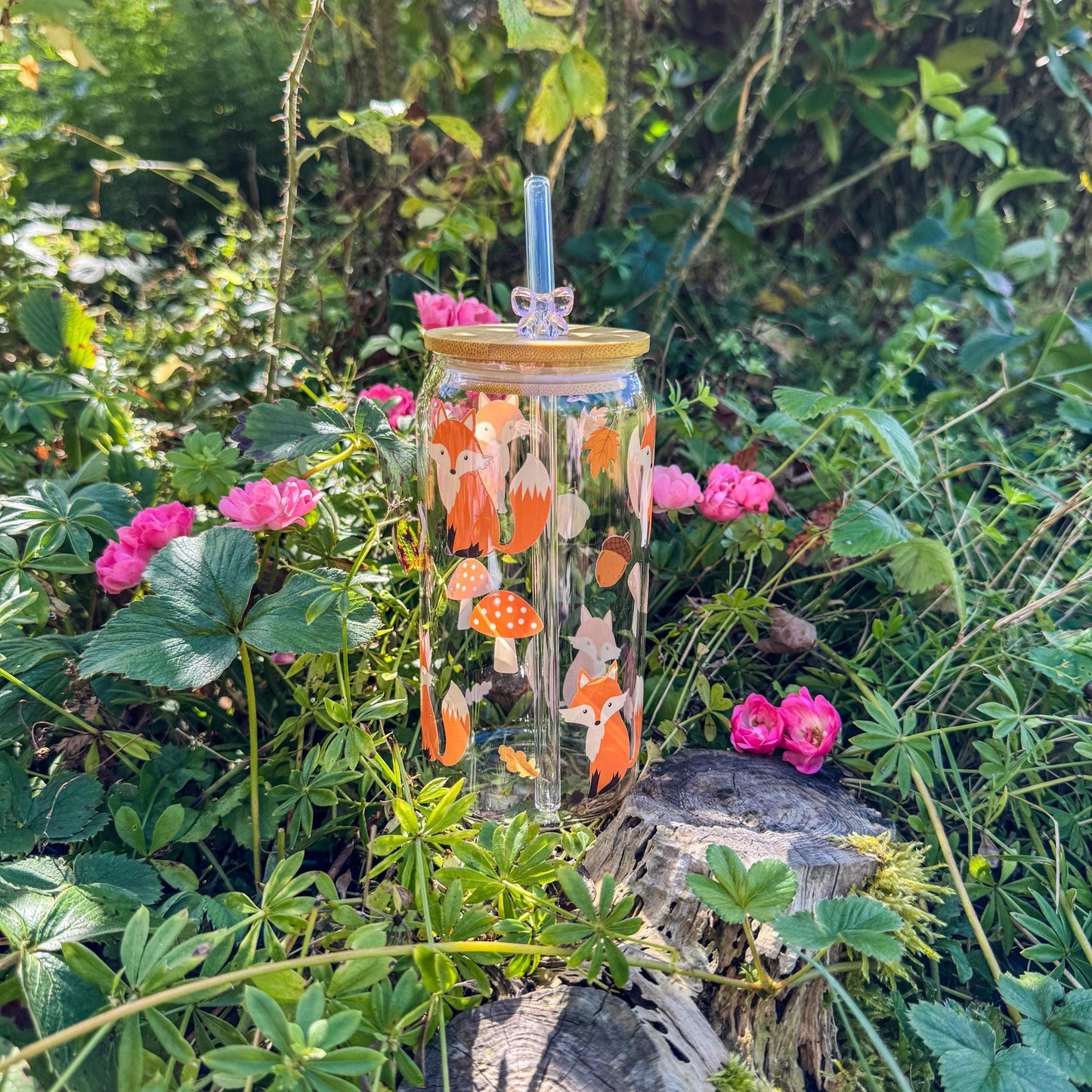 Trinkglas mit niedlichen Füchsen - für gemütliche Herbsttage 🎃🎀
