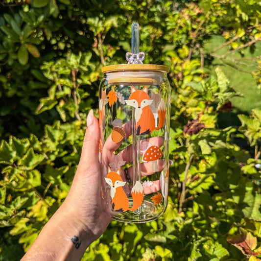 Trinkglas mit niedlichen Füchsen - für gemütliche Herbsttage 🎃🎀