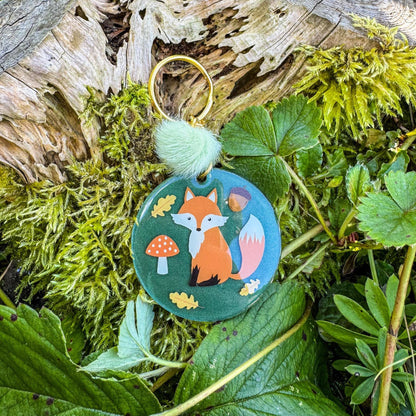 Schlüsselanhänger Waldfuchs - Herbstlich, süß und verspielt 🦊🍄