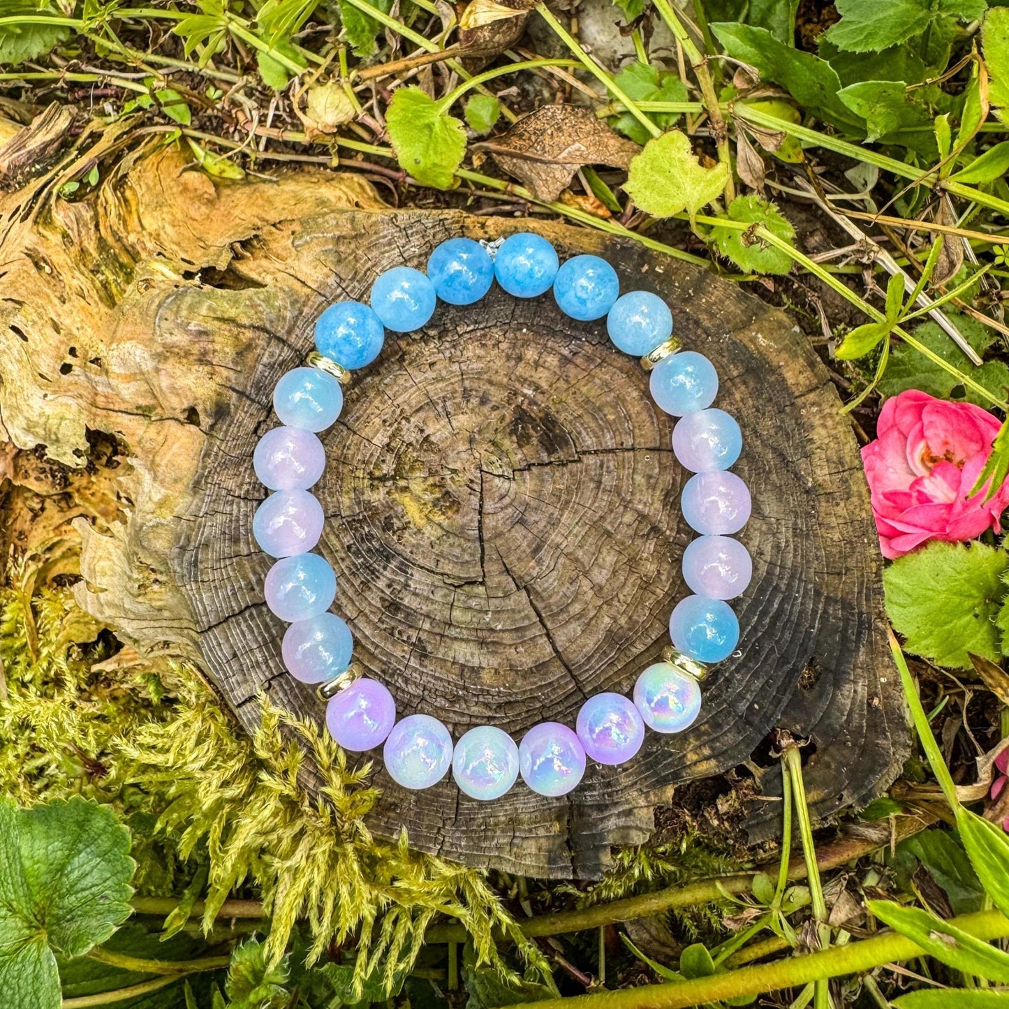 Perlenarmband mit schimmernden Harzperlen - Handgemachtes Unikat ✨