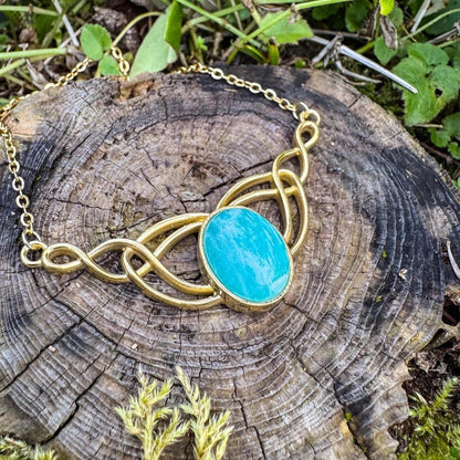 Elfen-Anhänger mit Edelstein - Magisches Schmuckstück mit natürlichem Amazonit 🩵✨