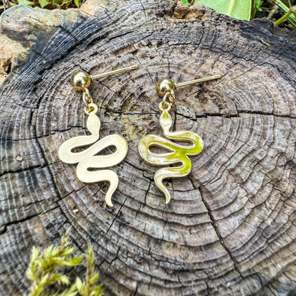 Magische Schlangen-Ohrstecker - Bezauberndes Schmuckstück mit goldener Schlange 🐍✨