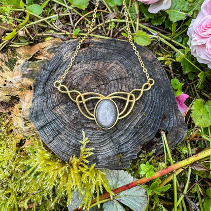 Elfen-Anhänger mit Edelstein - Magisches Schmuckstück mit natürlichem Obsidian 🖤✨