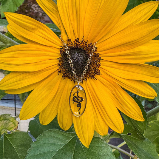 Schlangen-Sichelmond-Anhänger - Handgemachtes Schmuckstück mit Schlange und Sichelmond 🐍🌙