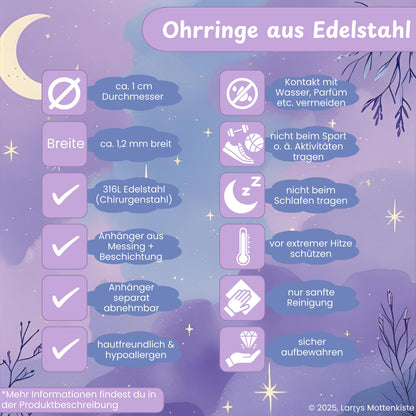 Zauberhafte Katzen-Ohrringe - Magisches Schmuckstück mit Katze und Mondzyklus 🐱✨