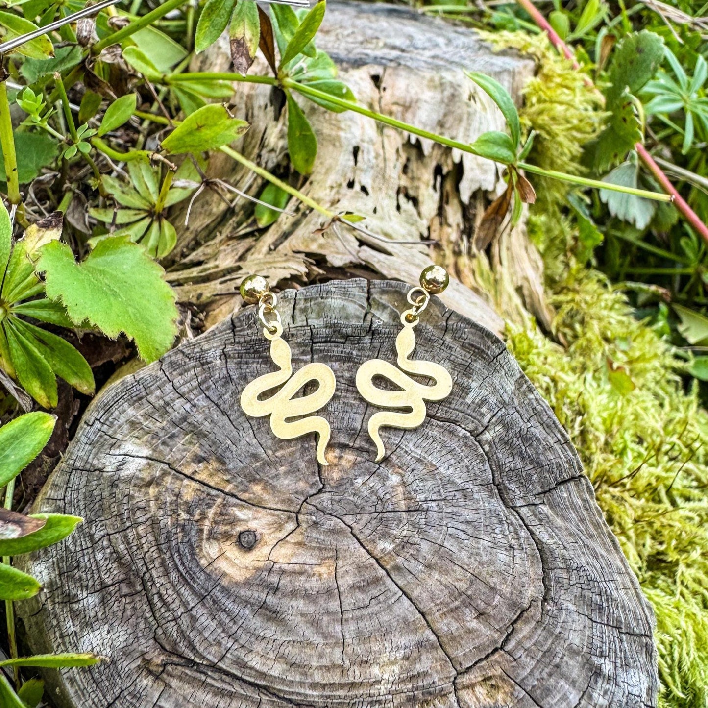 Magische Schlangen-Ohrstecker - Bezauberndes Schmuckstück mit goldener Schlange 🐍✨