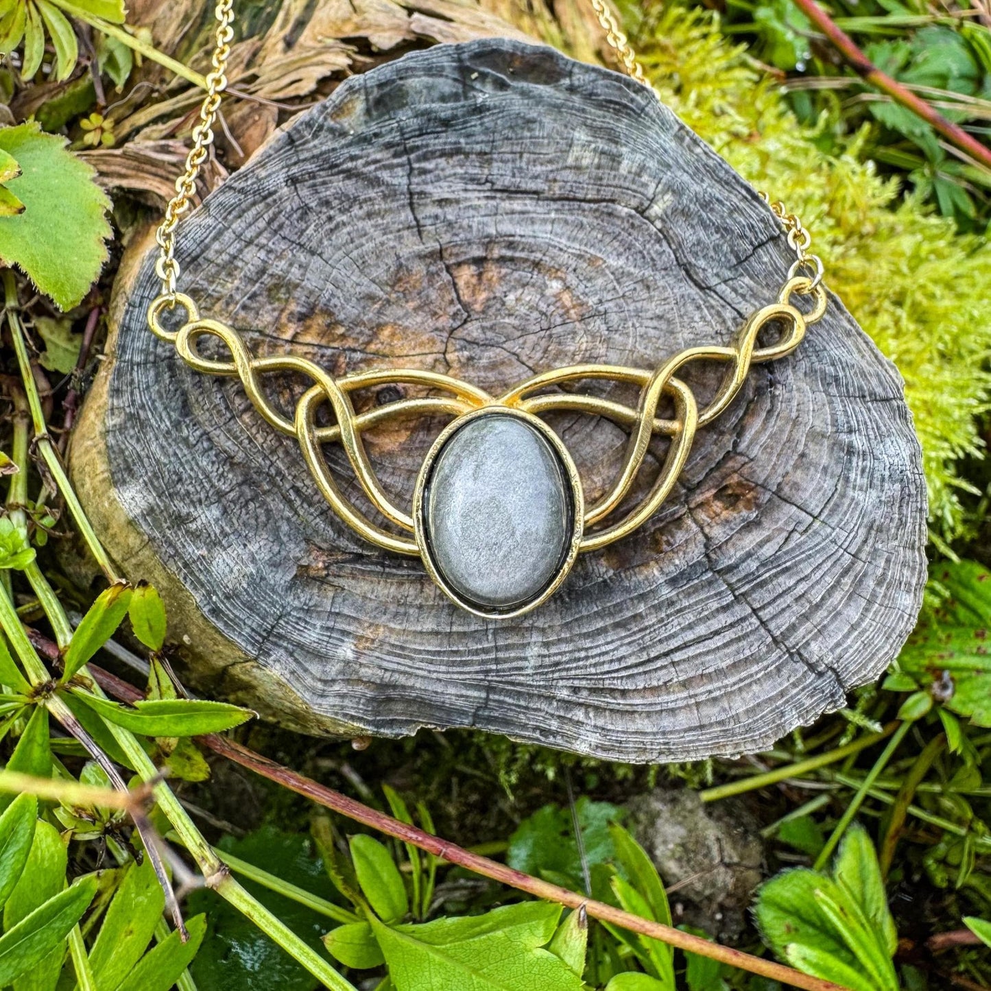 Elfen-Anhänger mit Edelstein - Magisches Schmuckstück mit natürlichem Obsidian 🖤✨